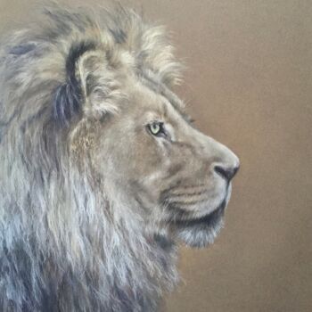 Drawing titled "Lion from León" by Irene_art, Original Artwork, Pastel