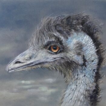 Dibujo titulada "Emu" por Irene_art, Obra de arte original, Pastel