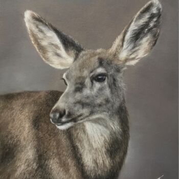 Dibujo titulada "Deer" por Irene_art, Obra de arte original, Pastel