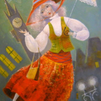 Schilderij getiteld "Мэри Поппинс, до св…" door Black Cat, Origineel Kunstwerk, Olie