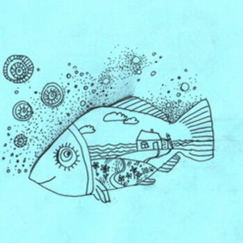 Drawing titled "хитрая рыба" by Irga, Original Artwork