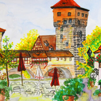 绘画 标题为“Nuremberg 6” 由Irina Afonskaya, 原创艺术品, 水彩