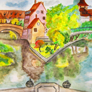 「Nuremberg 7」というタイトルの絵画 Irina Afonskayaによって, オリジナルのアートワーク, 水彩画