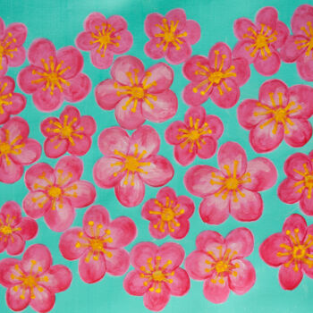 Painting titled "Raspberry pink cher…" by Irina Afonskaya, Original Artwork, Acrylic