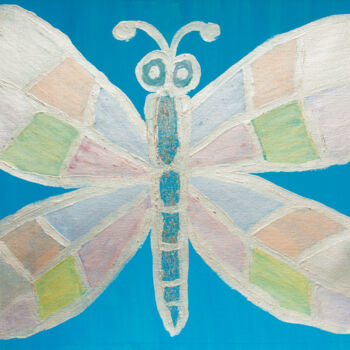 Painting titled "Pearl dragonfly" by Irina Afonskaya, Original Artwork, Acrylic