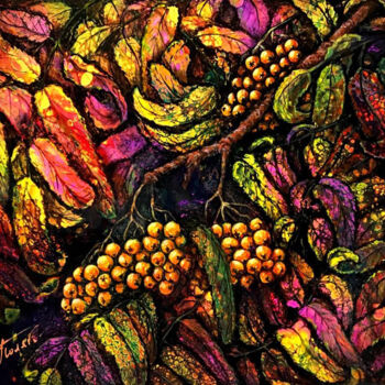 Pittura intitolato "Autumn kaleidoscope" da Irina & Alexey Polyakov, Opera d'arte originale, Acrilico