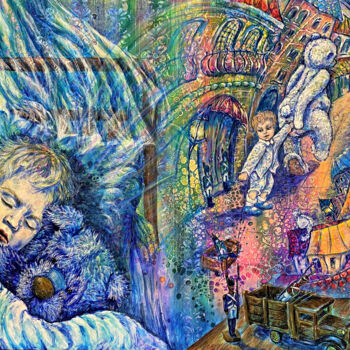 Peinture intitulée "Рlush dreams" par Irina & Alexey Polyakov, Œuvre d'art originale, Acrylique