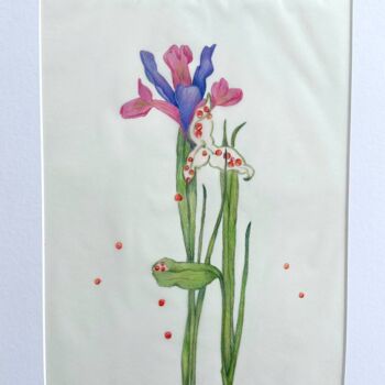 Painting titled "Botanical floral vi…" by Irina Anis, Original Artwork, Watercolor