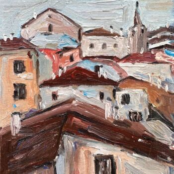Painting titled "Cityscape" by Irina Anis, Original Artwork, Oil