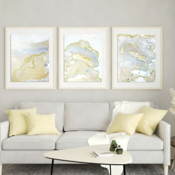 Painting titled "Set of 3 pieces pai…" by Irina Bast, Original Artwork, Acrylic Mounted on Wood Stretcher frame