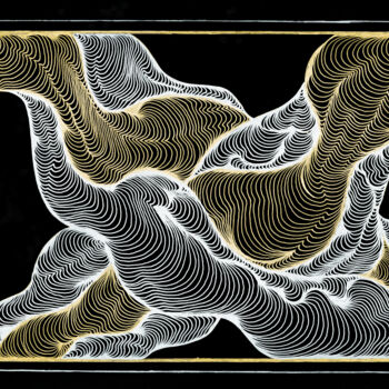 Dessin intitulée "Yin Yang2" par Irina Bekker, Œuvre d'art originale, Stylo gel