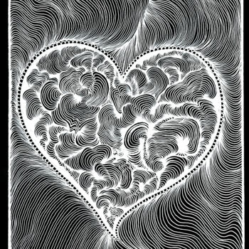 Drawing titled "LOVE2" by Irina Bekker, Original Artwork, Gel pen