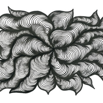 Dessin intitulée "Flower" par Irina Bekker, Œuvre d'art originale, Stylo gel