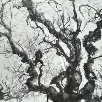 Рисунок под названием "Winter Twist" - Irina Bellaye, Подлинное произведение искусства, Древесный уголь