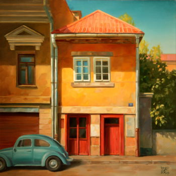 Malarstwo zatytułowany „Petite maison” autorstwa Irina Bogdanova, Oryginalna praca, Olej Zamontowany na Drewniana rama noszy