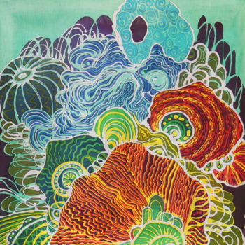 Pintura intitulada "Undersea" por Irina Bogomolova, Obras de arte originais, Acrílico