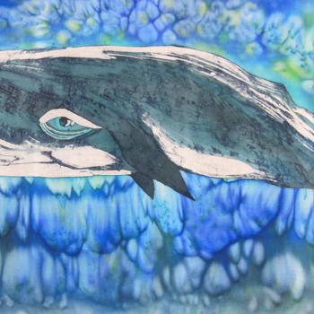Painting titled "Humpback Whale" by Irina Bogomolova, Original Artwork, Acrylic