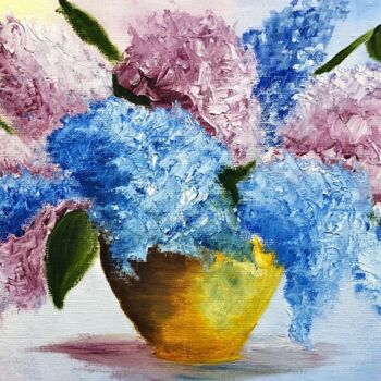 Peinture intitulée "Lilac" par Irina Brazhnikova, Œuvre d'art originale, Huile Monté sur Carton