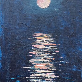 "The Moon above the…" başlıklı Tablo Irina Brazhnikova tarafından, Orijinal sanat, Petrol Ahşap panel üzerine monte edilmiş