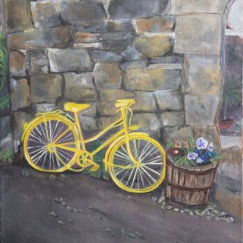 Pintura titulada "Vieux vélo.Salers" por Irina Caby (Bonbon.mme), Obra de arte original, Oleo