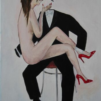 Painting titled "salle blanche, prov…" by Irina Caby (Bonbon.mme), Original Artwork, Oil
