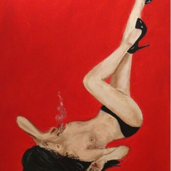 Schilderij getiteld "Chambre rouge. Prov…" door Irina Caby (Bonbon.mme), Origineel Kunstwerk, Olie