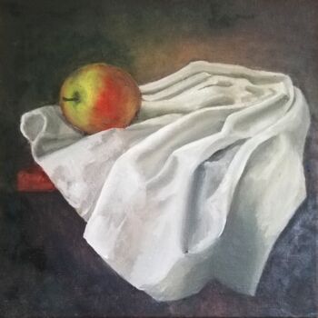 Peinture intitulée "The apple" par Irina Cavat, Œuvre d'art originale, Huile Monté sur Châssis en bois
