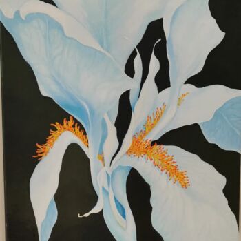Painting titled "Clore l'iris - oubl…" by Irina Cote, Original Artwork, Oil