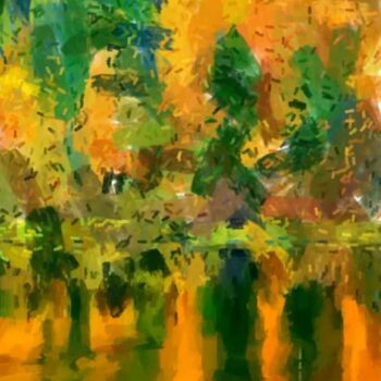 Pittura intitolato "Landscape, Minimali…" da Irina Fedorova, Opera d'arte originale, Olio
