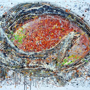 Peinture intitulée "The red fish" par Irina Fedorova, Œuvre d'art originale, Acrylique