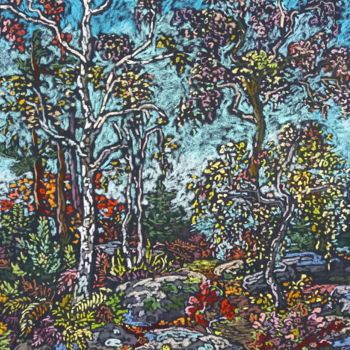 Schilderij getiteld "Forêt de Fontainebl…" door Irina Grigoriev-Vaschinkina, Origineel Kunstwerk, Pastel