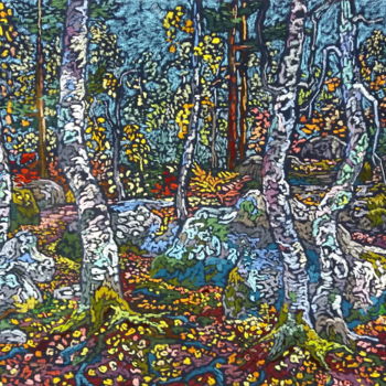 Peinture intitulée "Forêt de Fontainebl…" par Irina Grigoriev-Vaschinkina, Œuvre d'art originale, Pastel