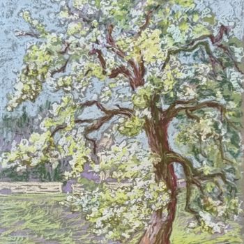 Painting titled "Arbre Fleurissant E…" by Irina Grigoriev-Vaschinkina, Original Artwork, Pastel