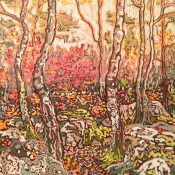 Pintura titulada "La Forêt de Fontain…" por Irina Grigoriev-Vaschinkina, Obra de arte original, Pastel