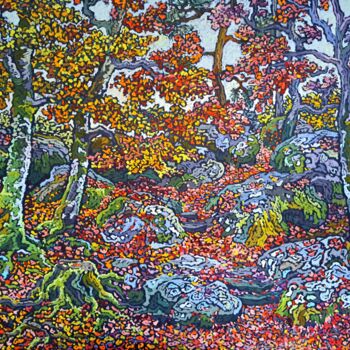 Peinture intitulée "Forêt De Fontainebl…" par Irina Grigoriev-Vaschinkina, Œuvre d'art originale, Pastel