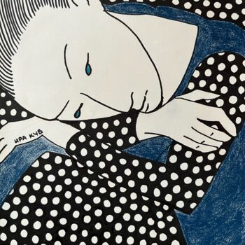 Dessin intitulée "Japanese - Tired" par Irina Gvozdetskaya, Œuvre d'art originale, Marqueur