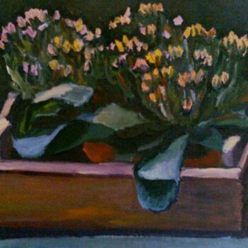 Pittura intitolato "Flowers in the Box" da Irina Gvozdetskaya, Opera d'arte originale, Olio