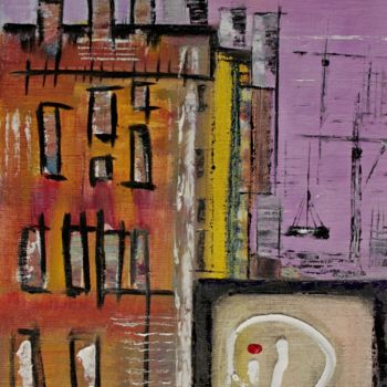 Картина под названием "City block. Городск…" - Ora, Подлинное произведение искусства, Масло