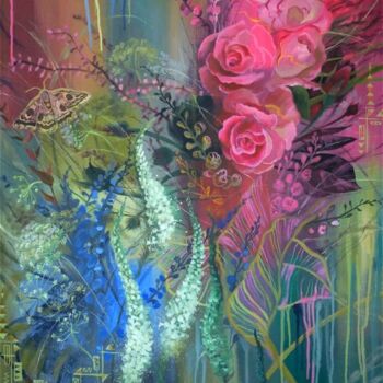Картина под названием "Разговор" - Ирина Жигалова, Подлинное произведение искусства, Акрил Установлен на Деревянная рама для…
