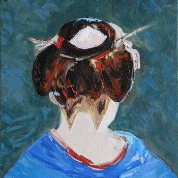 Картина под названием "Geisha, oil paintin…" - Iryna Khmelevska, Подлинное произведение искусства, Масло