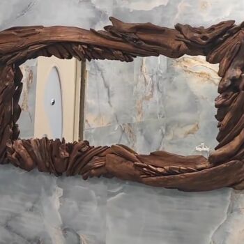 Diseño titulada "Handmade mirror" por Irina Kogut, Obra de arte original, Accesorios Montado en Bastidor de camilla de madera