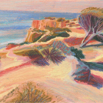Peinture intitulée "Portugal Landscape" par Irina Kovaleva, Œuvre d'art originale, Pastel