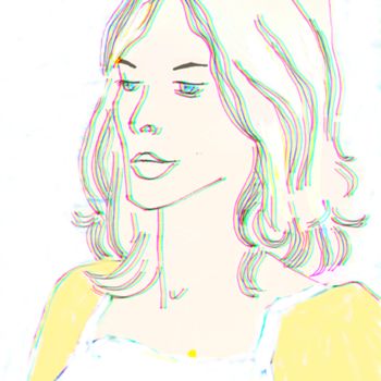 Drawing titled "Woman in yellow" by Irina Kromm, Original Artwork, 2D Digital Work