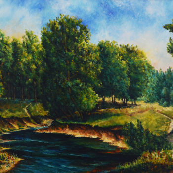 Ζωγραφική με τίτλο "Forest" από Irina Laskin, Αυθεντικά έργα τέχνης, Λάδι