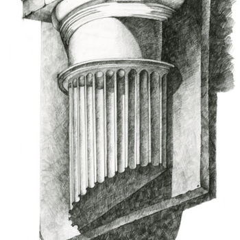 Dessin intitulée "Architectural detail" par Irina Laskin, Œuvre d'art originale, Graphite