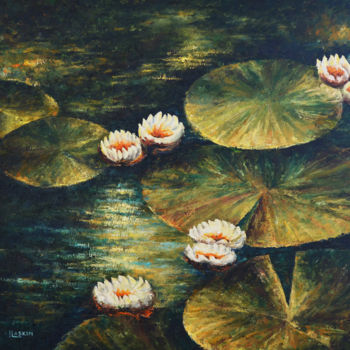 Pittura intitolato "Waterlily" da Irina Laskin, Opera d'arte originale, Olio