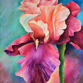 Painting titled "Iris" by Irina Laskin, Original Artwork, Oil
