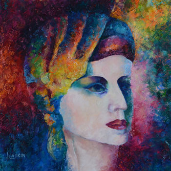Painting titled "Face -2" by Irina Laskin, Original Artwork, Oil