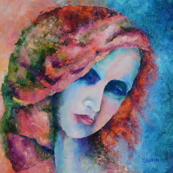 Pittura intitolato "Face -4" da Irina Laskin, Opera d'arte originale, Olio