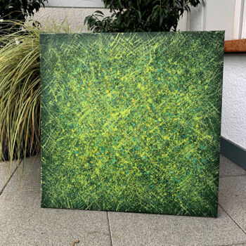 Peinture intitulée "Green meadow" par Irina Laube, Œuvre d'art originale, Acrylique